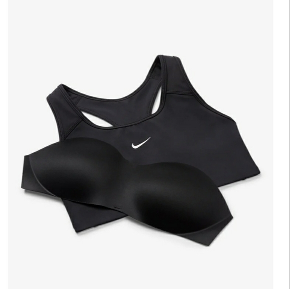 Nike NWTWomen's Dri-FIT Swoosh MED Support  Sports Bra(Black/White) - S - Picture 5 of 11
